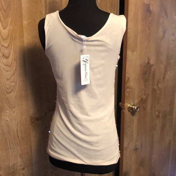 Multicolored Sequin Scoop Neck Tank Top - Picture 4 of 14